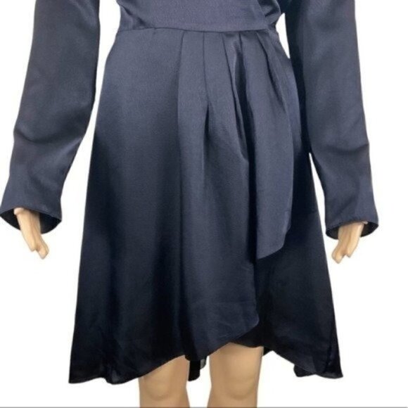 NWT Joie MilTona B Wrap Dress Midnight size Large Wrap front with Self Tie close - Picture 3 of 13